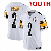 Youth Pittsburgh Steelers #2 Justin Fields White Vapor Untouchable Limited Football Stitched Jersey Dzhi